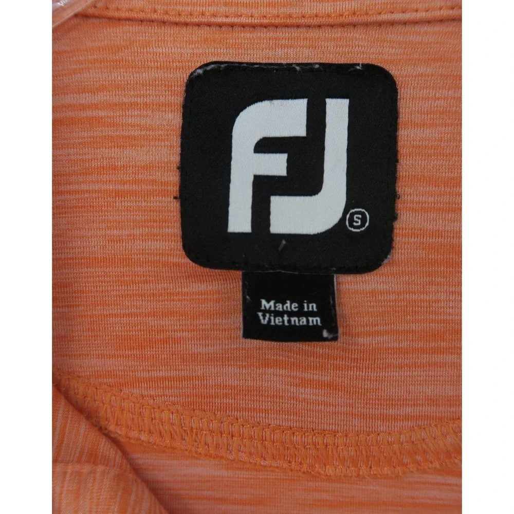 FootJoy Mens‎ ProDry Golf Polo Shirt Orange Space Dye Ocean City Logo Small S